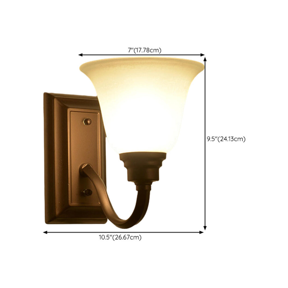 Simple Frosted Bell Glass Bronze Vanity Sconce Light Image - 15