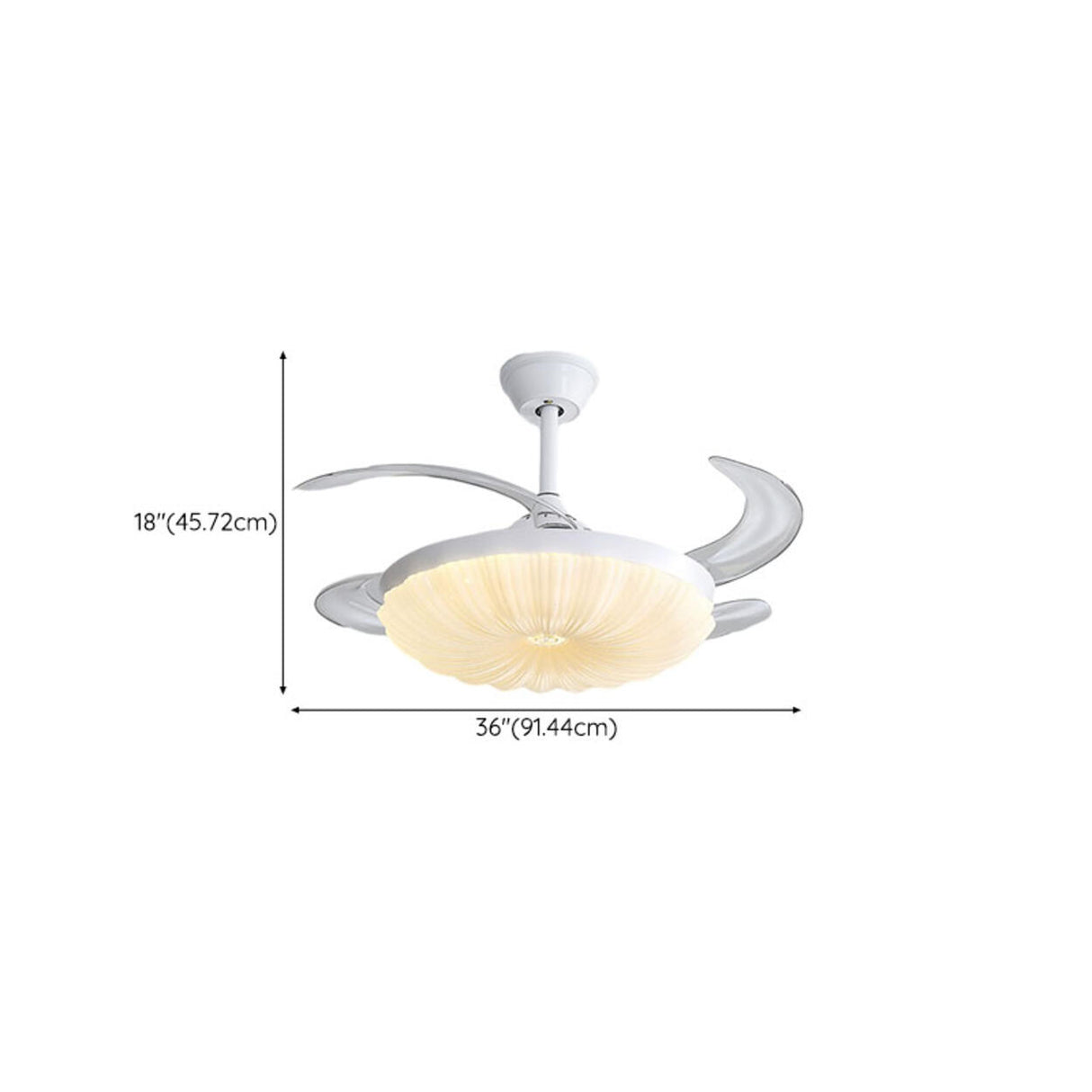 Simple Geometric Cone Clear Blade LED Ceiling Fan Light Image - 37