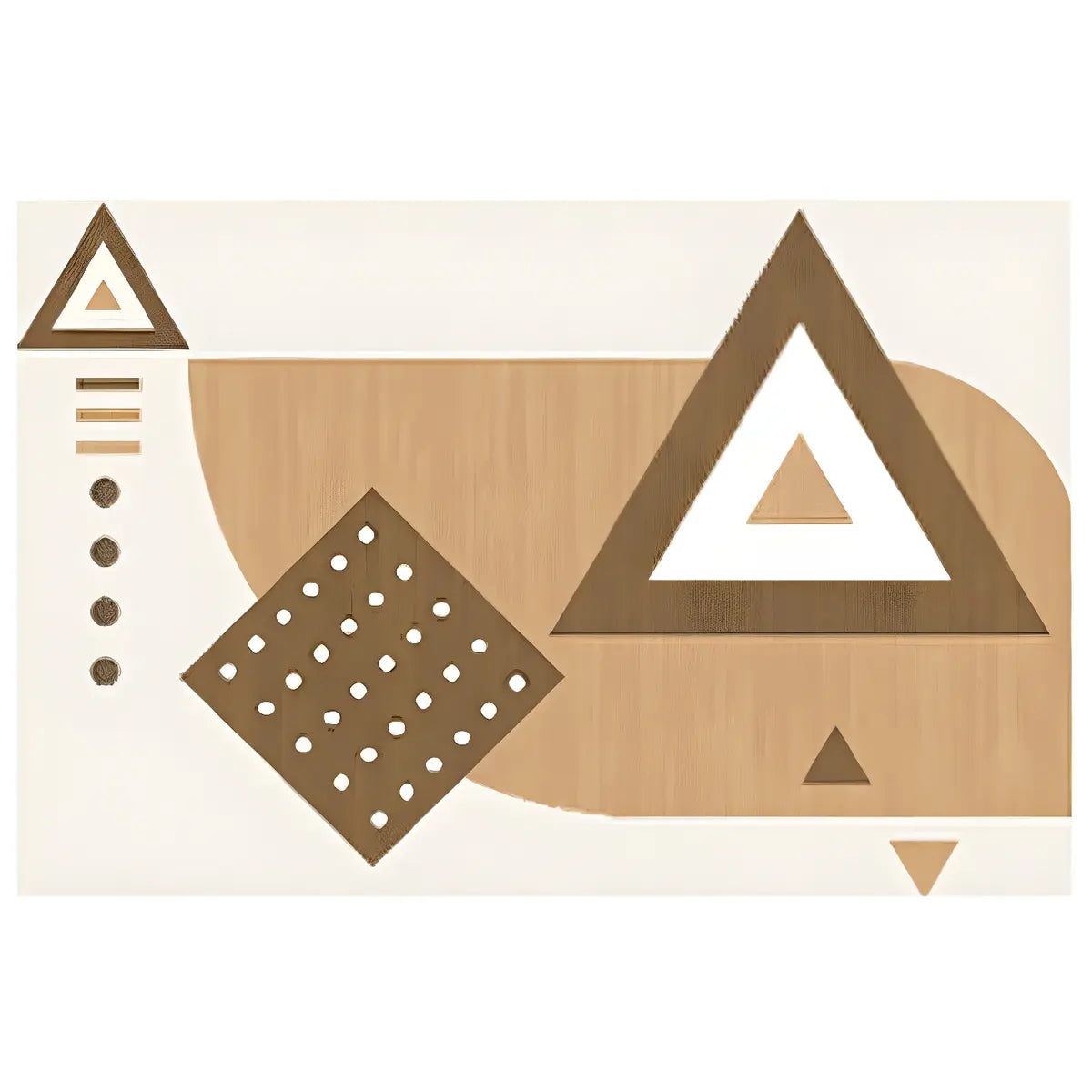 Simple Geometric Pattern Polyester Beige Area Rug Image - 5