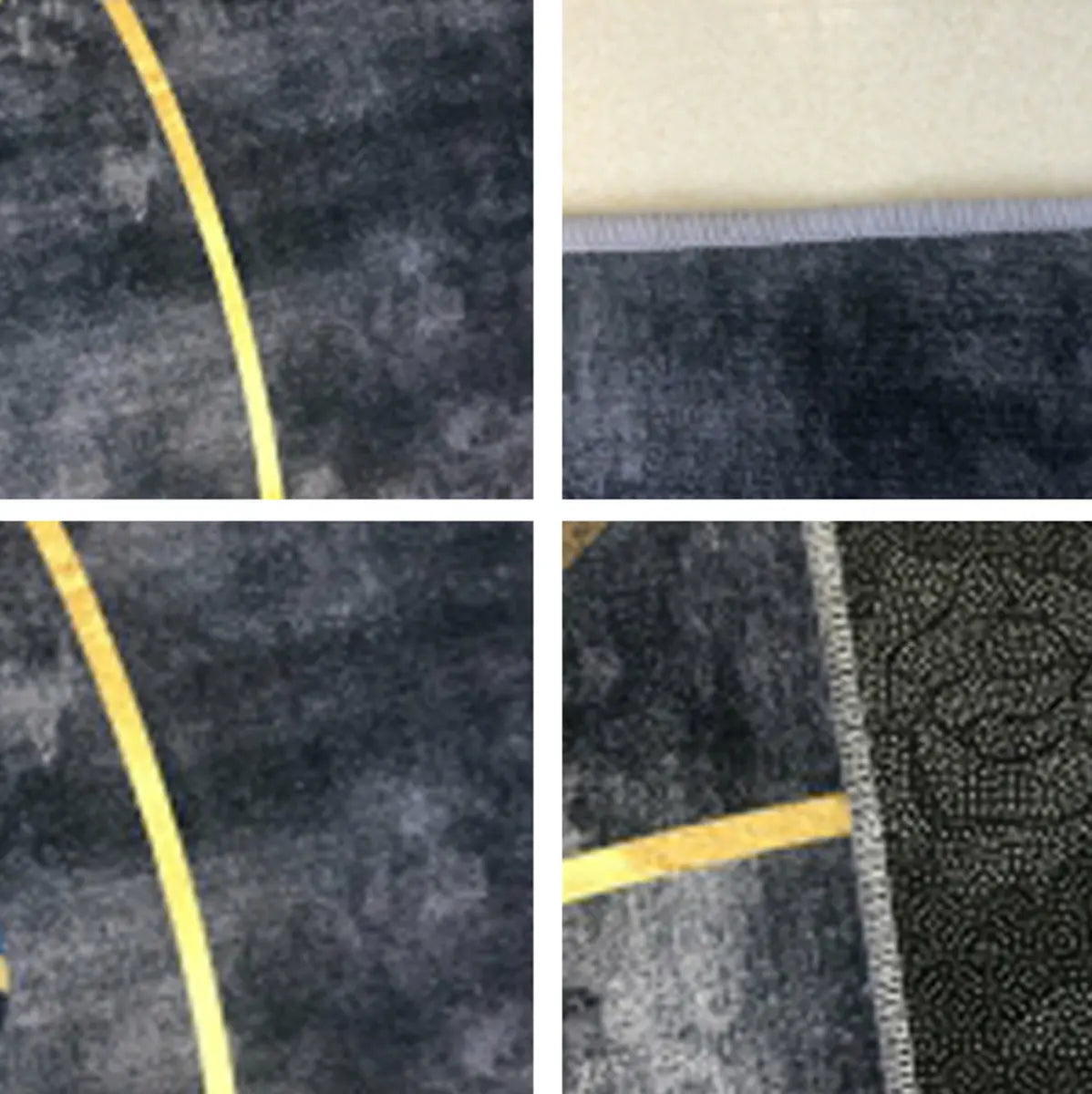 Simple Geometric Pattern Polyester Gray Area Rug Image - 11