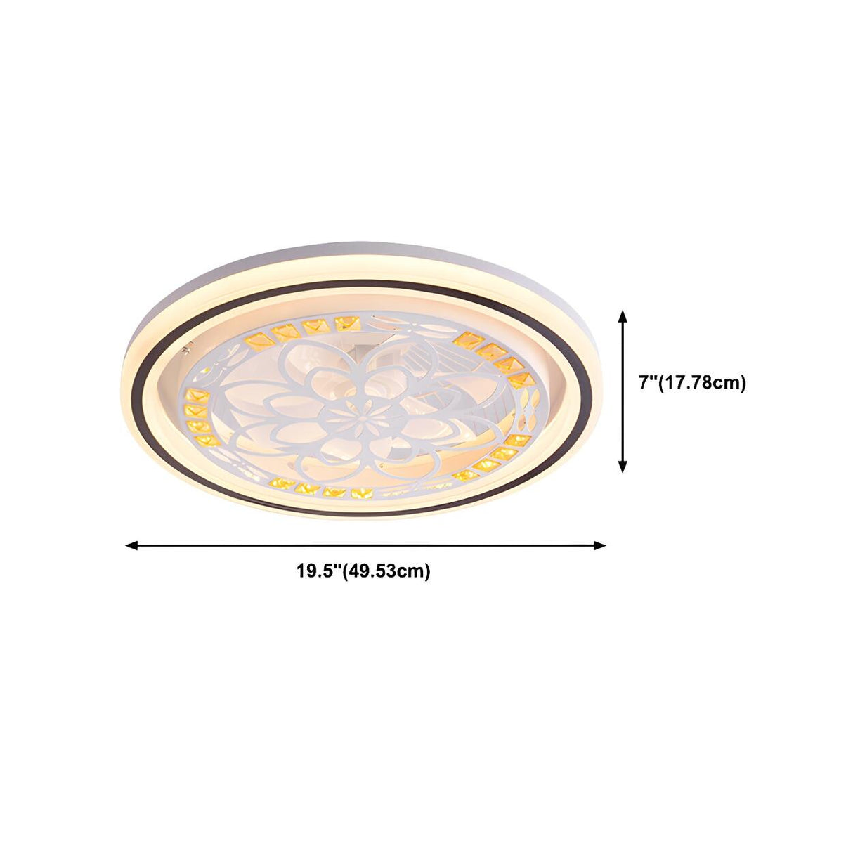 Simple Geometric Square Bladeless Ceiling Fan Light