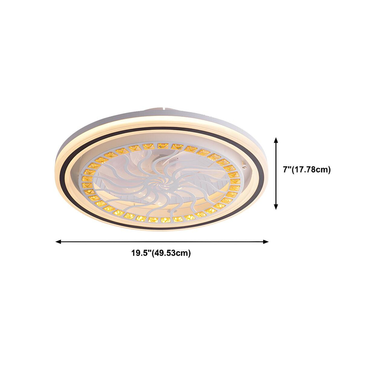 Simple Geometric Square Bladeless Ceiling Fan Light Image - 23