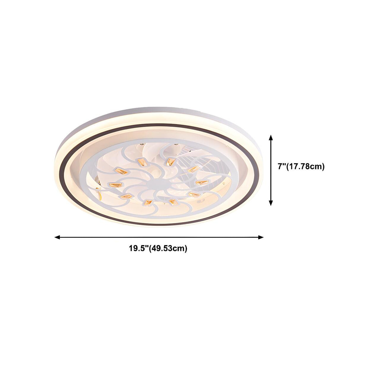 Simple Geometric Square Bladeless Ceiling Fan Light Image - 24