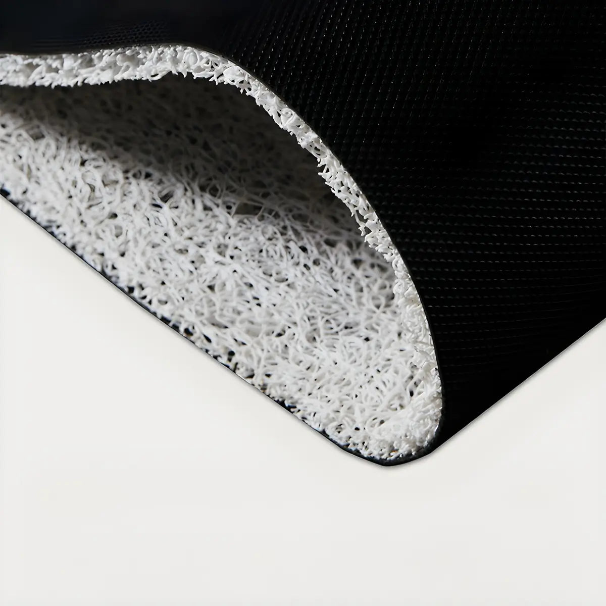 Simple Geometric Vinyl Beige Medium Non-Slip Area Rug Image - 6