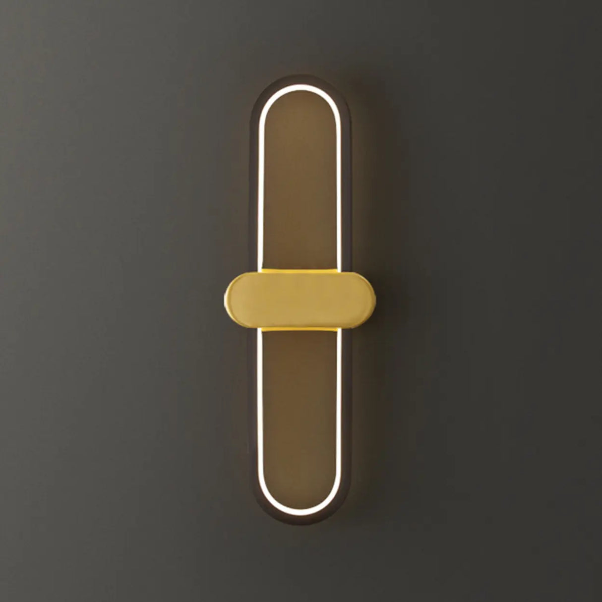 Simple Gold Oval LED Vanity Wall Light Fixtures Image - 6