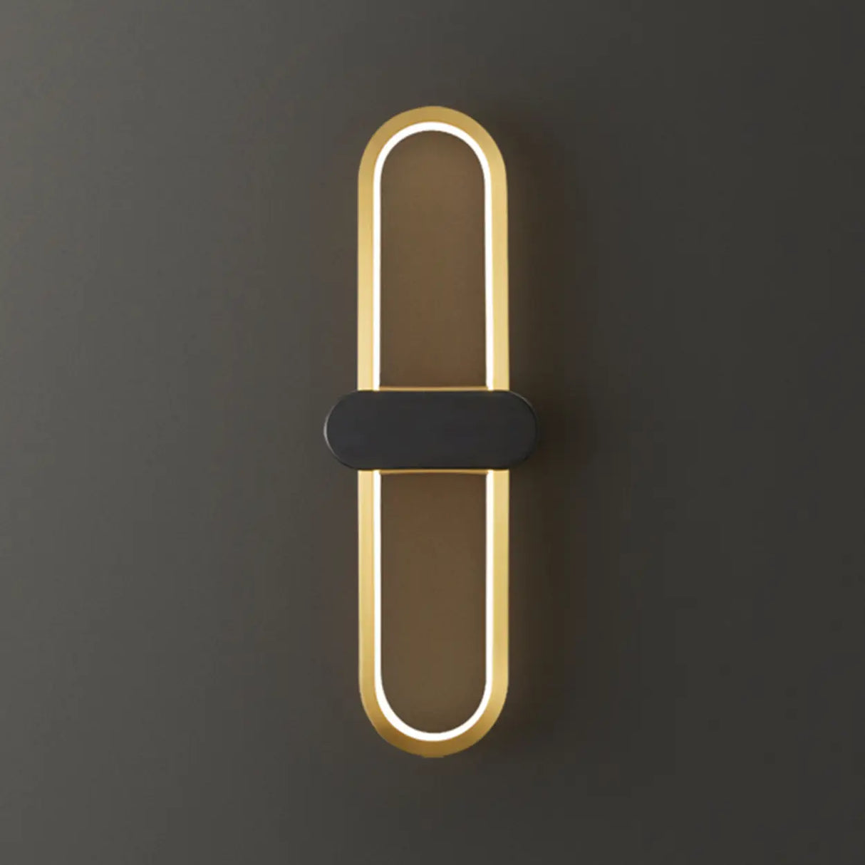 Simple Gold Oval LED Vanity Wall Light Fixtures Image - 7