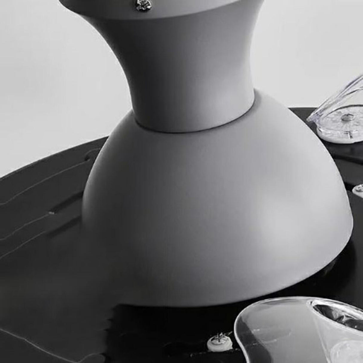 Simple Grey Round 3 Blade Modern Ceiling Fan with Light Image - 10