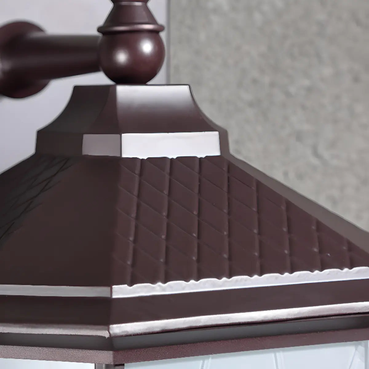 Simple Hexagon Metal Frosted Glass Wall Lamp Black Image - 12