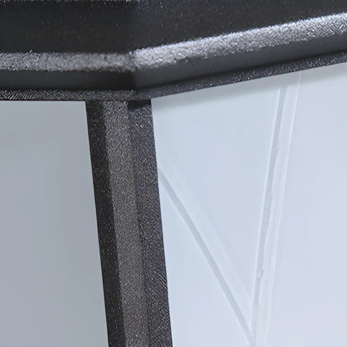 Simple Hexagon Metal Frosted Glass Wall Lamp Black Image - 13