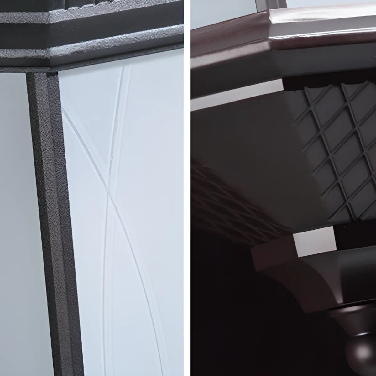 Simple Hexagon Metal Frosted Glass Wall Lamp Black Image - 14