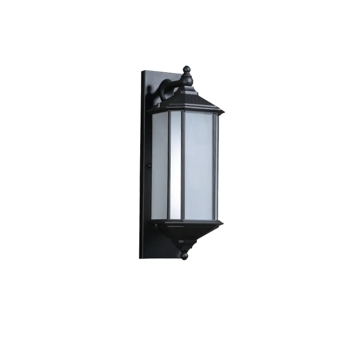 Simple Hexagon Metal Frosted Glass Wall Lamp Black Image - 6