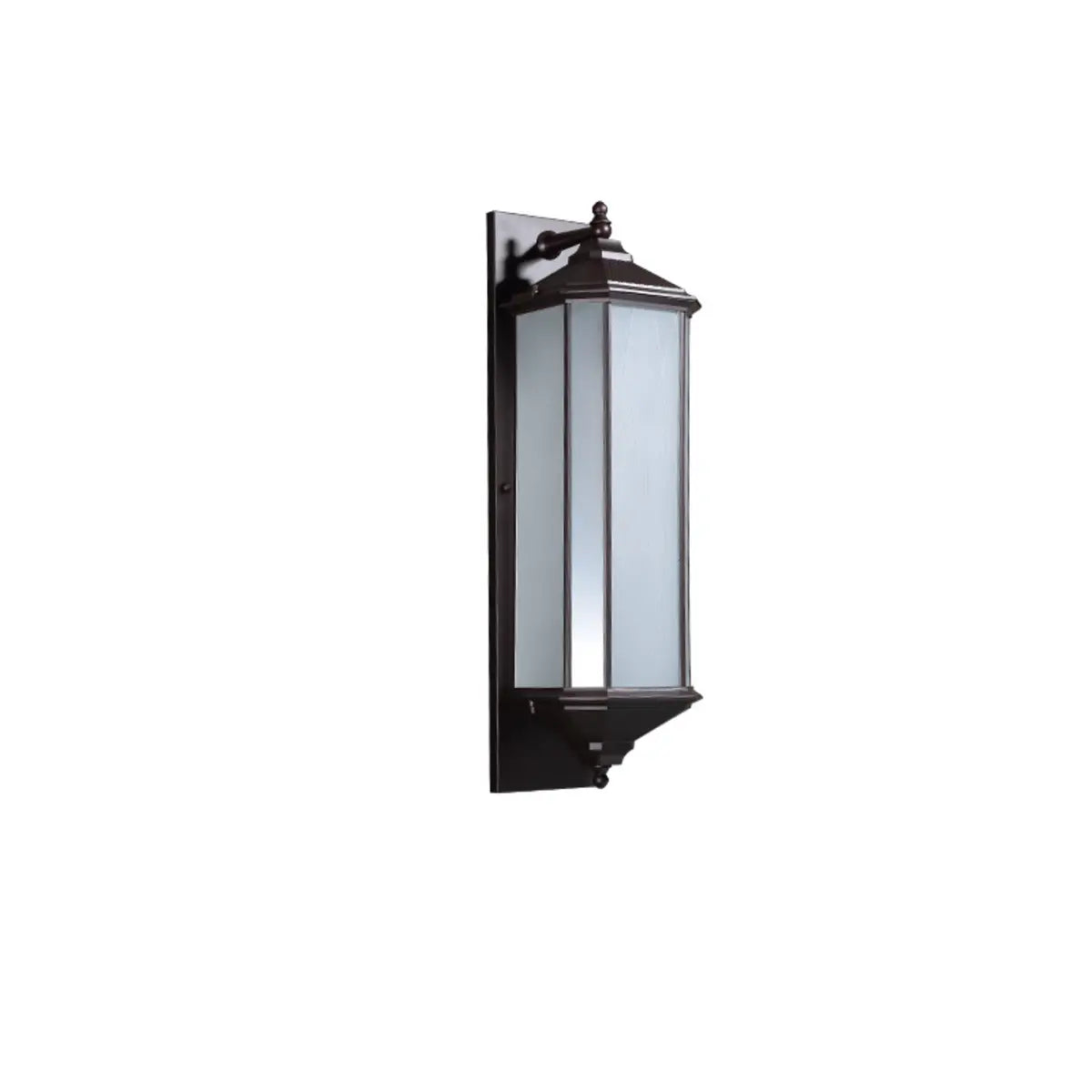 Simple Hexagon Metal Frosted Glass Wall Lamp Black Image - 7