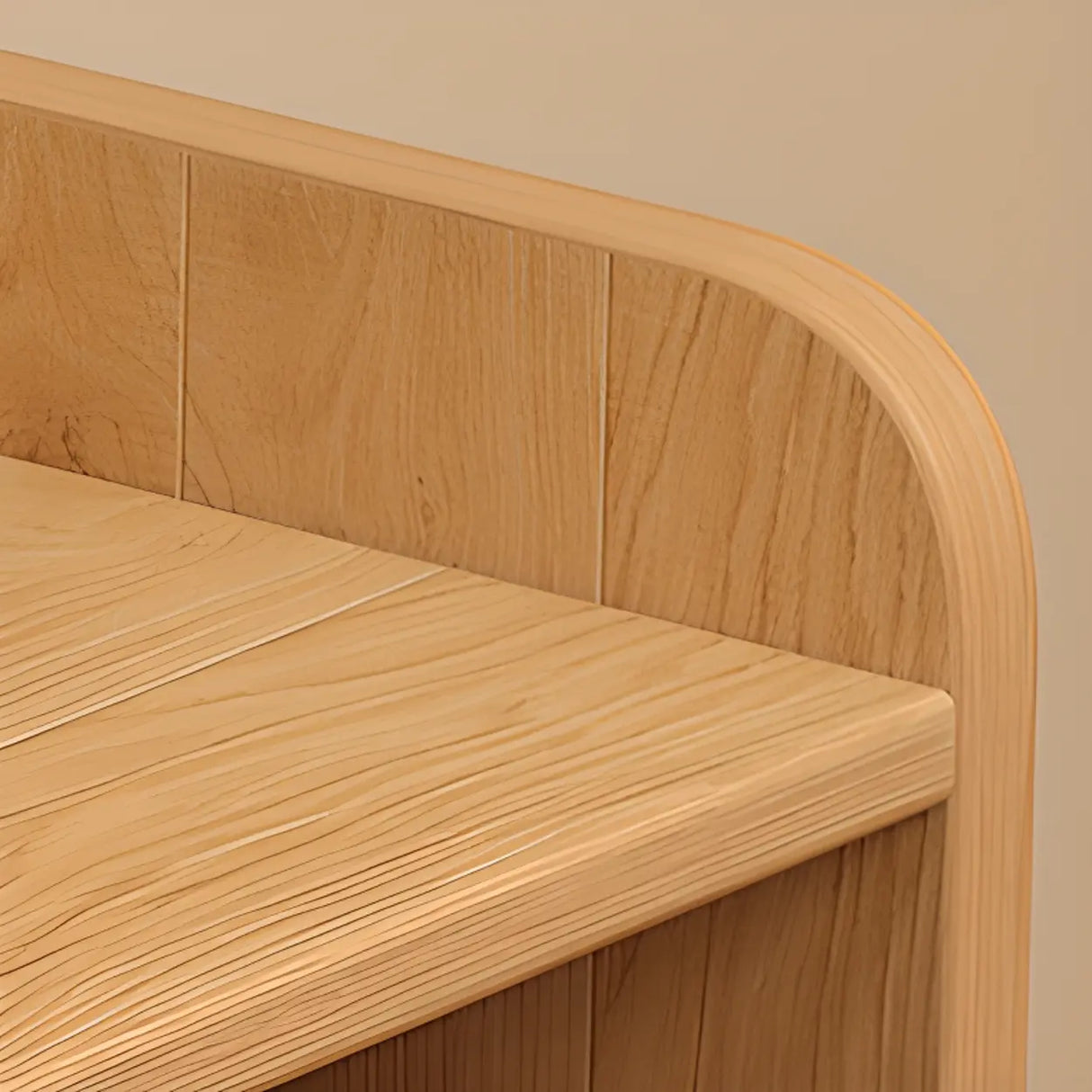 Simple Horizontal Natural Pine Low Storage Bookcase Image - 11