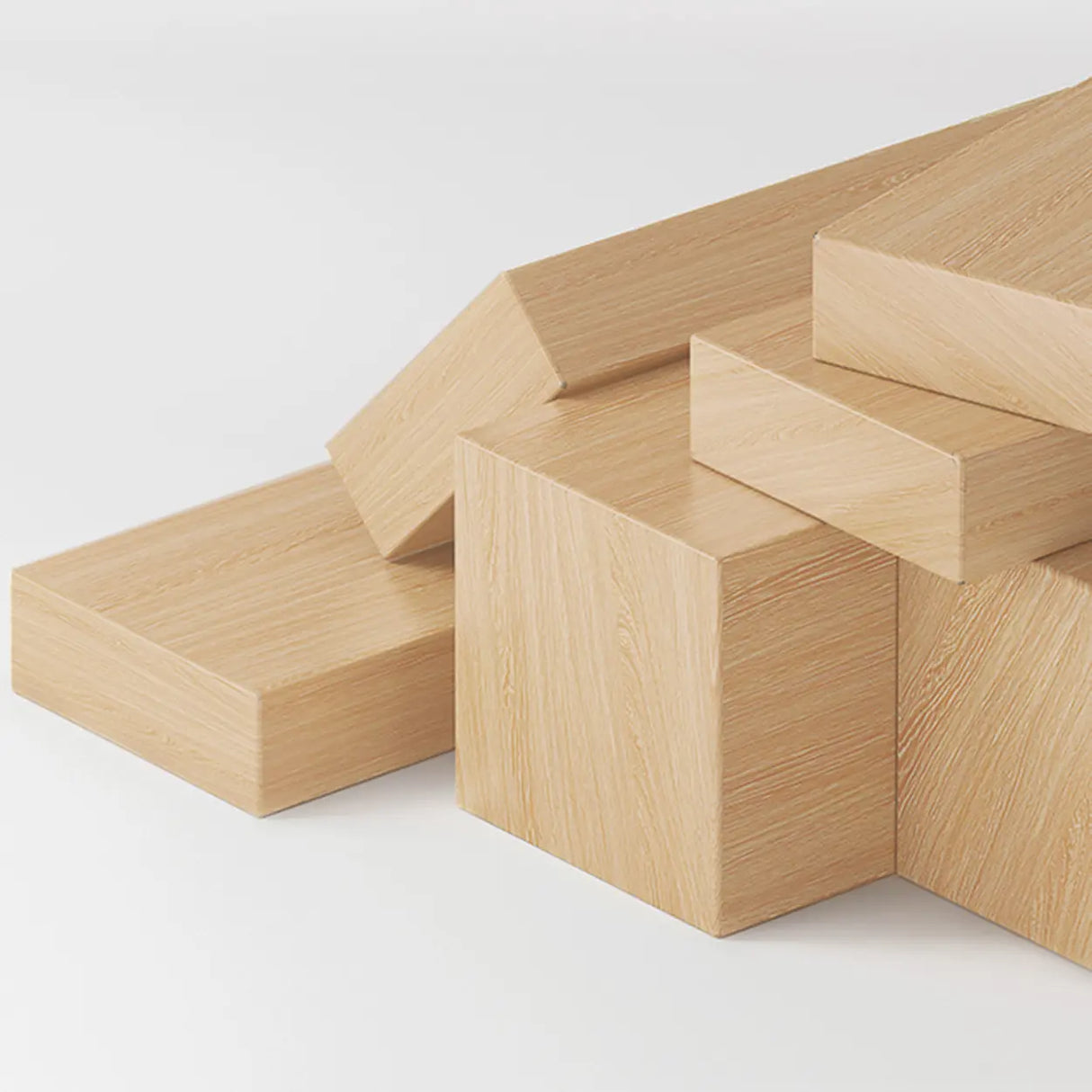 Simple Horizontal Natural Pine Low Storage Bookcase Image - 18