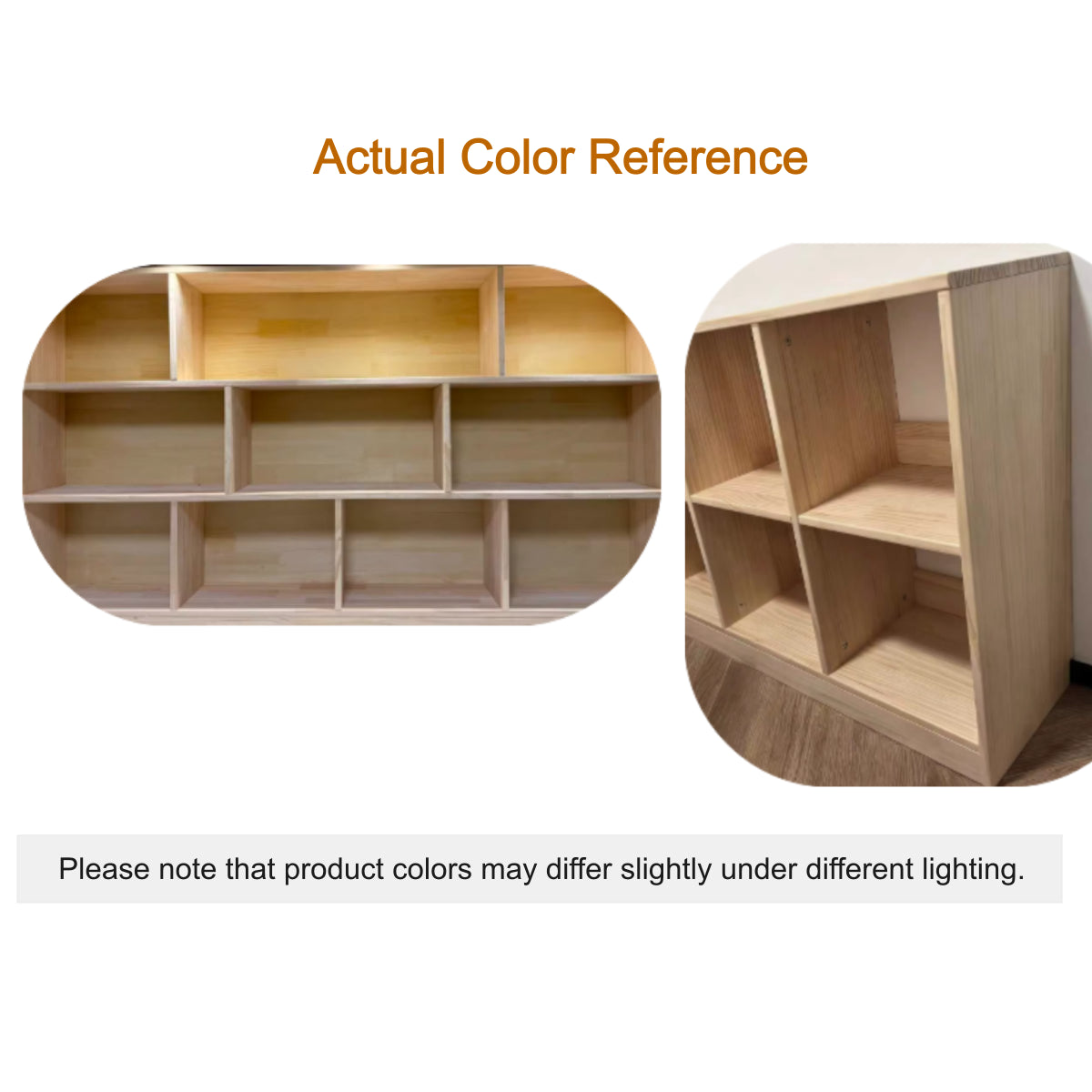 Simple Horizontal Natural Pine Low Storage Bookcase Image - 41
