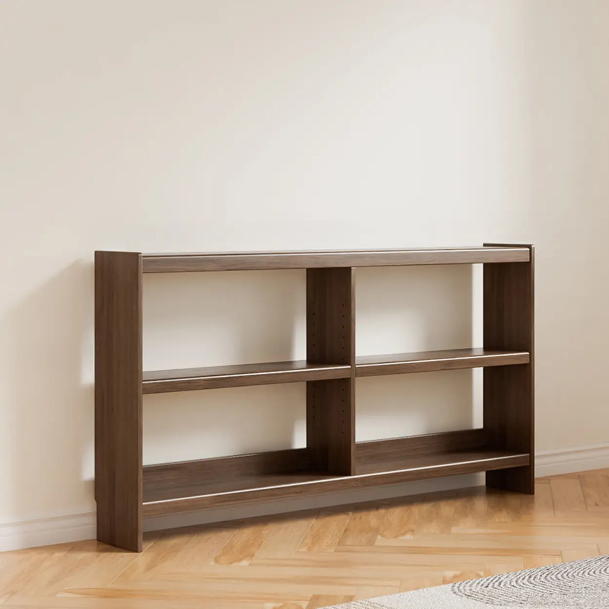 Simple Horizontal Rectangle Wood Frame Open Bookshelf Image - 18