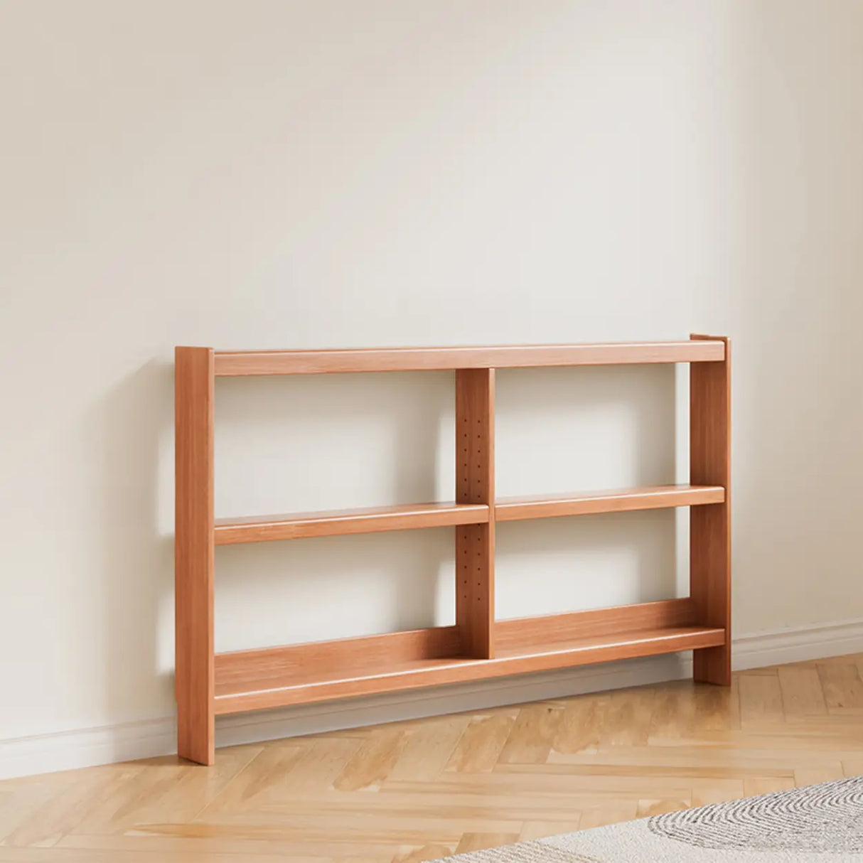 Simple Horizontal Rectangle Wood Frame Open Bookshelf Image - 20