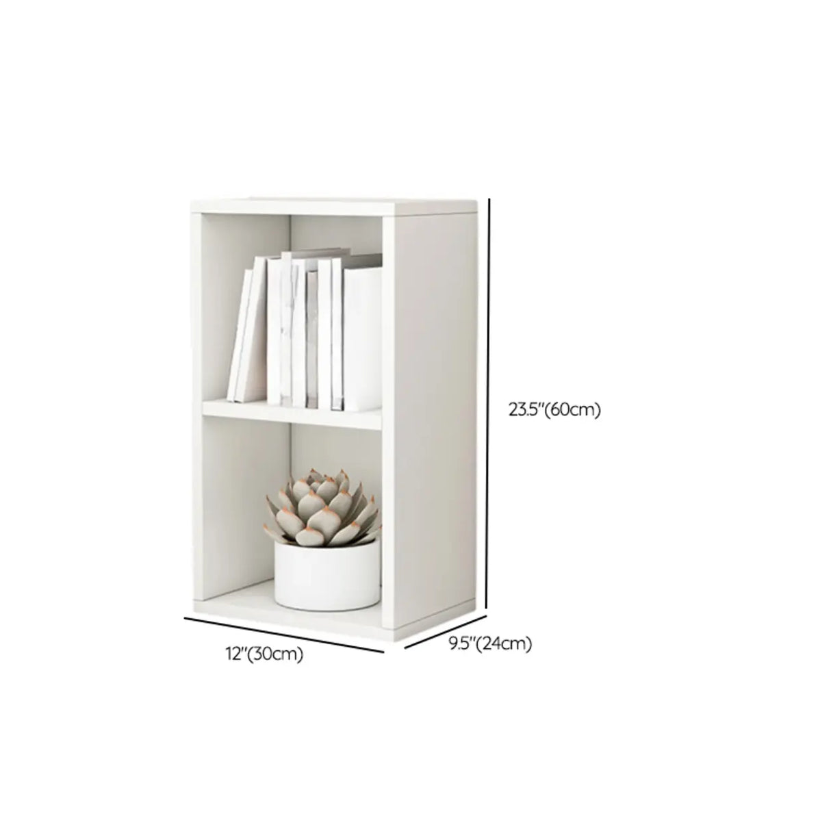 Simple Ivory Rectangular Wood Vertical Storage Bookcase Image - 24