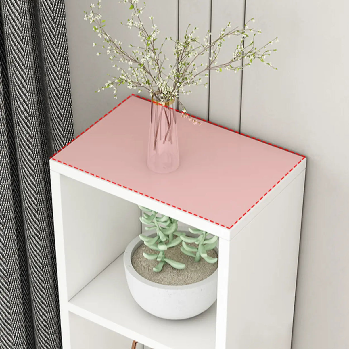 Simple Ivory Rectangular Wood Vertical Storage Bookcase Image - 8