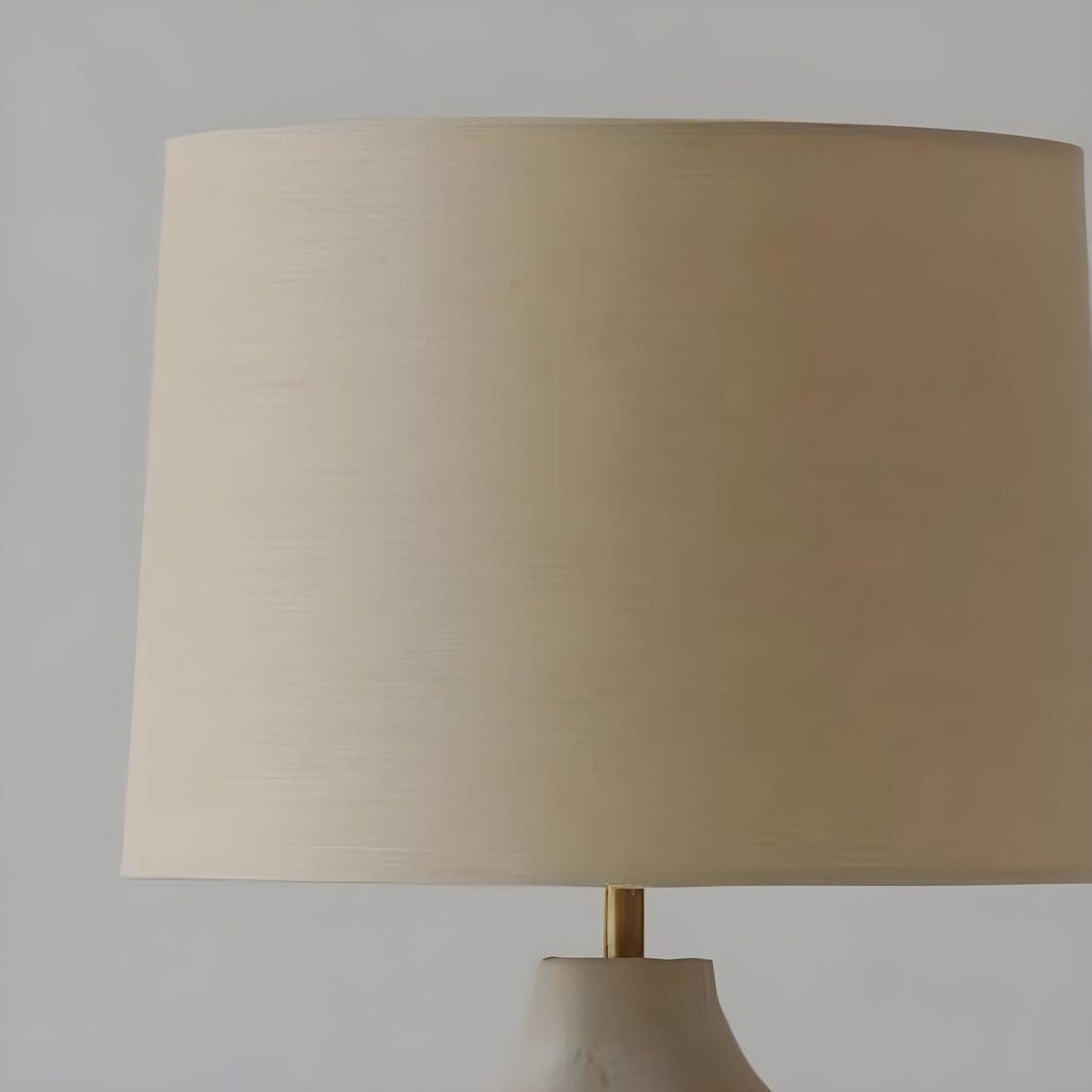 Simple Ivory White Resin Base Fabric Shade Table Lamp Image - 8
