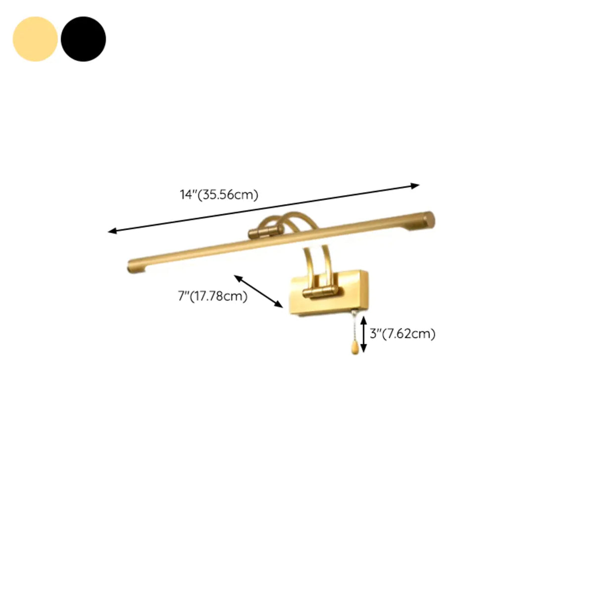 Simple Linear Vanity Light with Pull Chain Switch