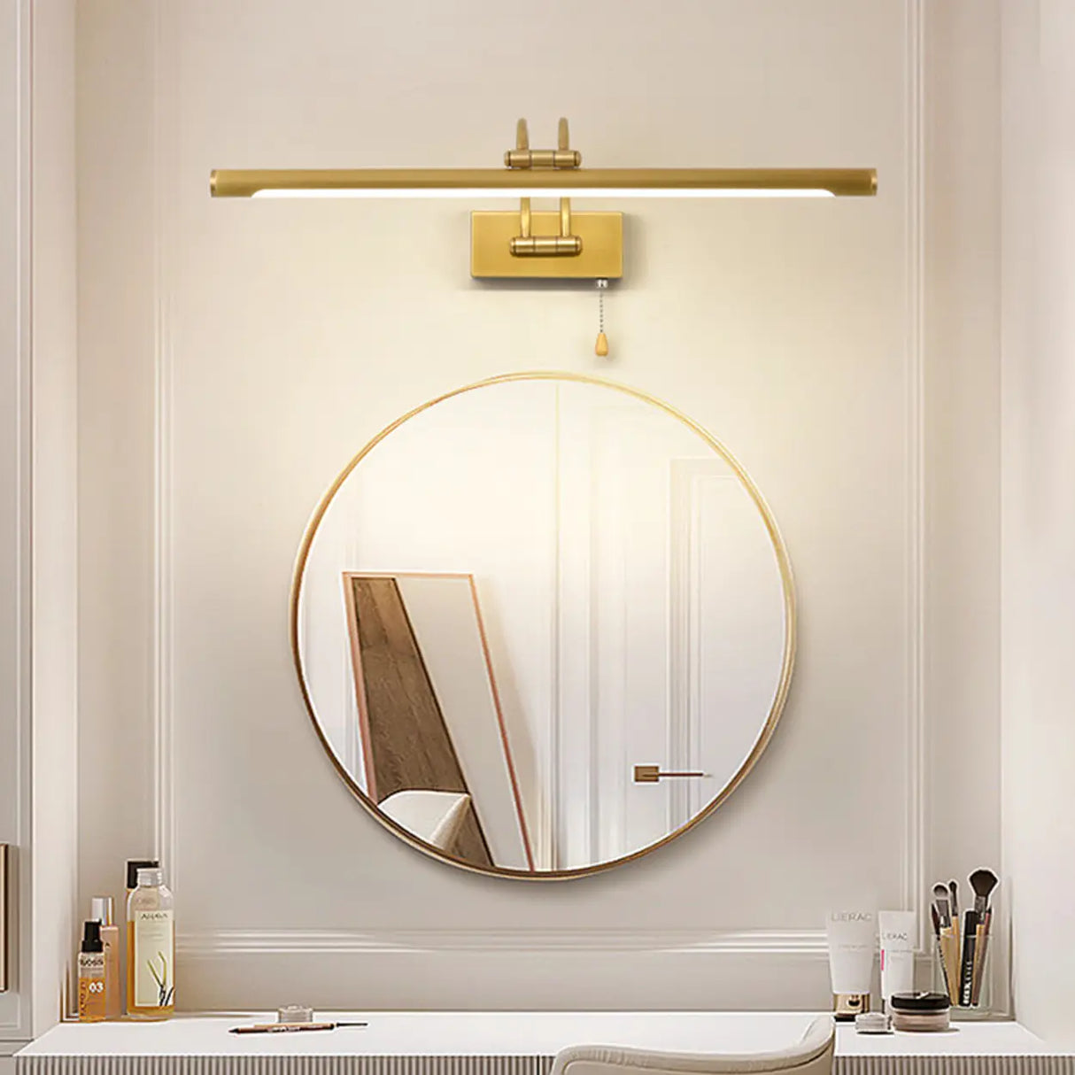 Simple Linear Vanity Light with Pull Chain Switch Image - 6