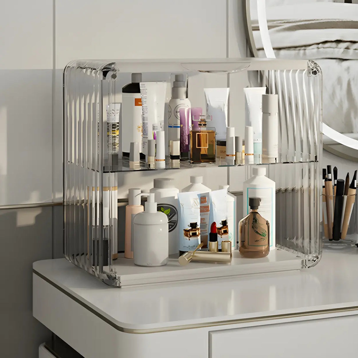 Simple Living Room Stackable Clear Display Cabinet Image - 17