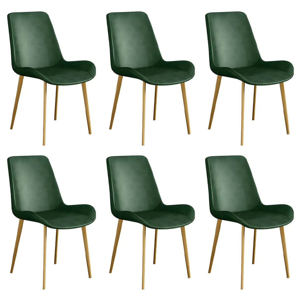 Simple Low Back Leather Side Chair with Metal Legs Image - 61