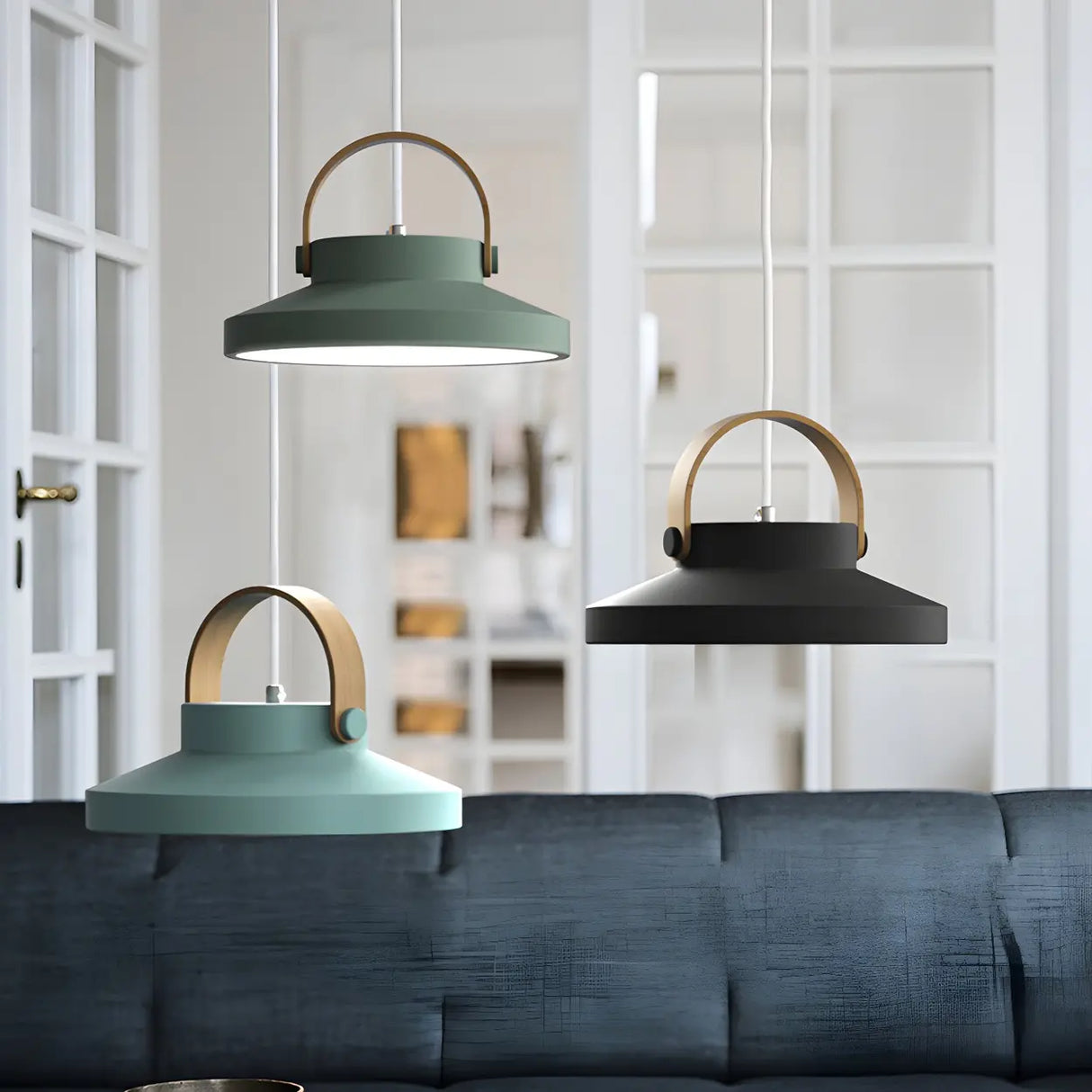 Simple Metal Conical LED Pendant Light in Multi-Color Image - 12