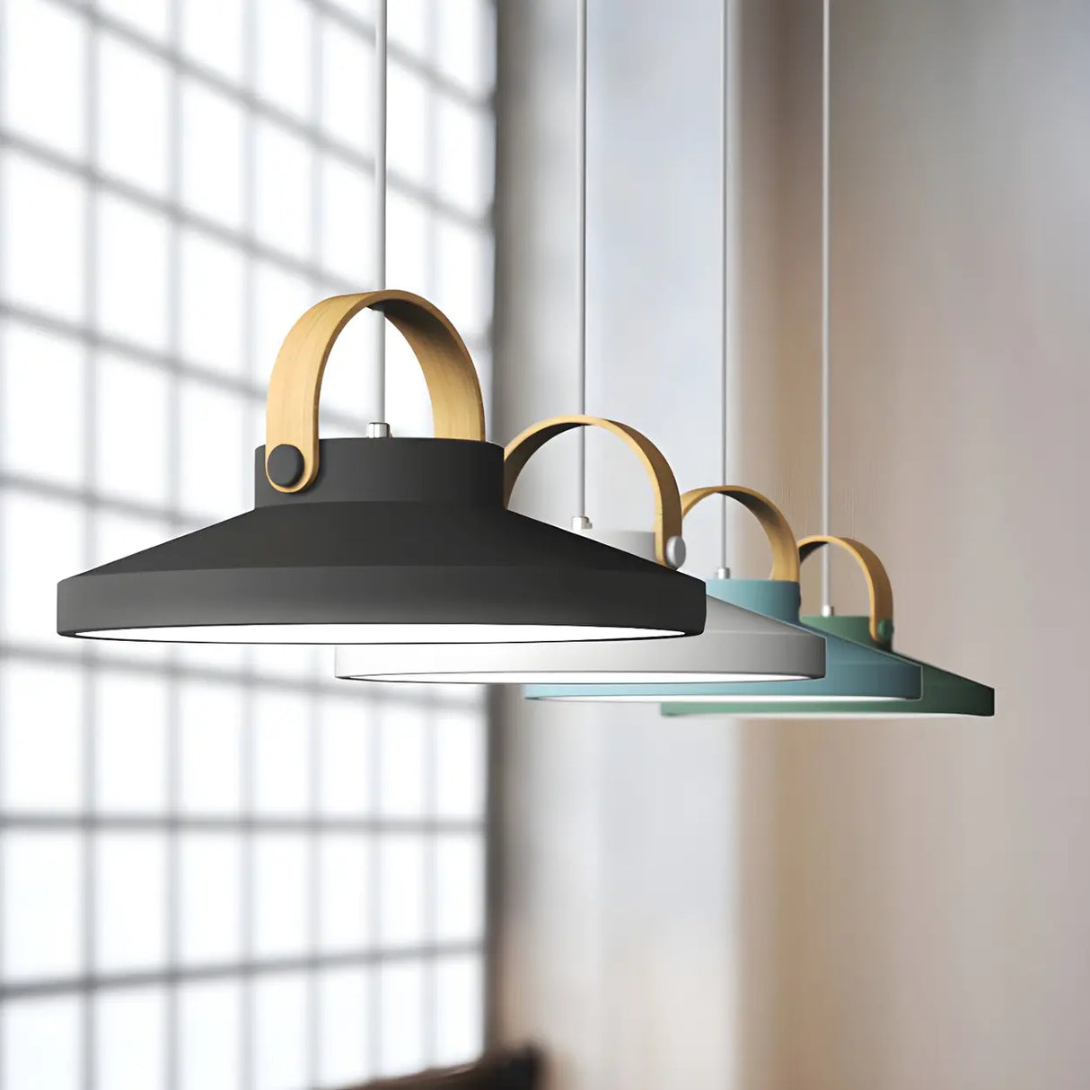 Simple Metal Conical LED Pendant Light in Multi-Color Image - 2