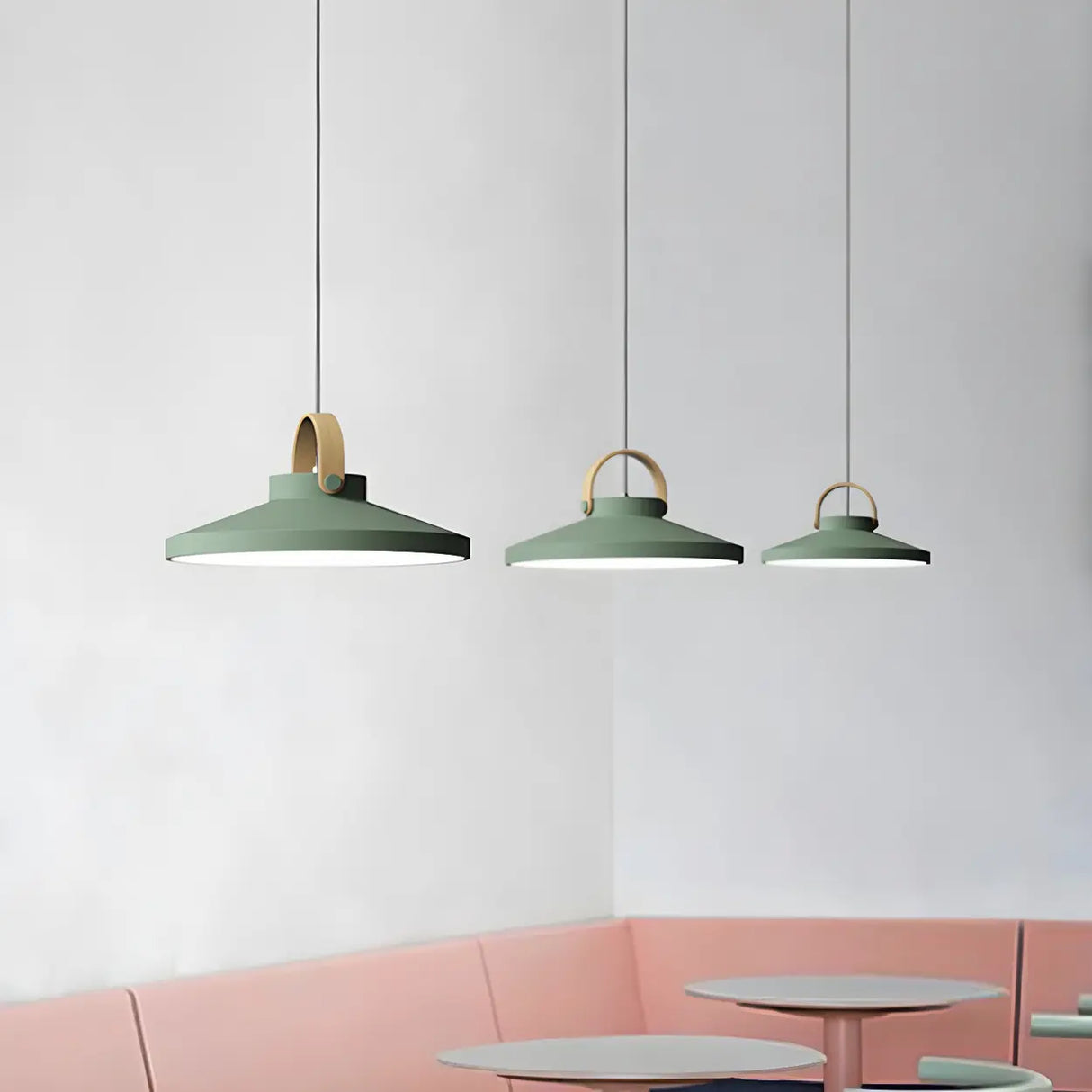 Simple Metal Conical LED Pendant Light in Multi-Color Image - 6