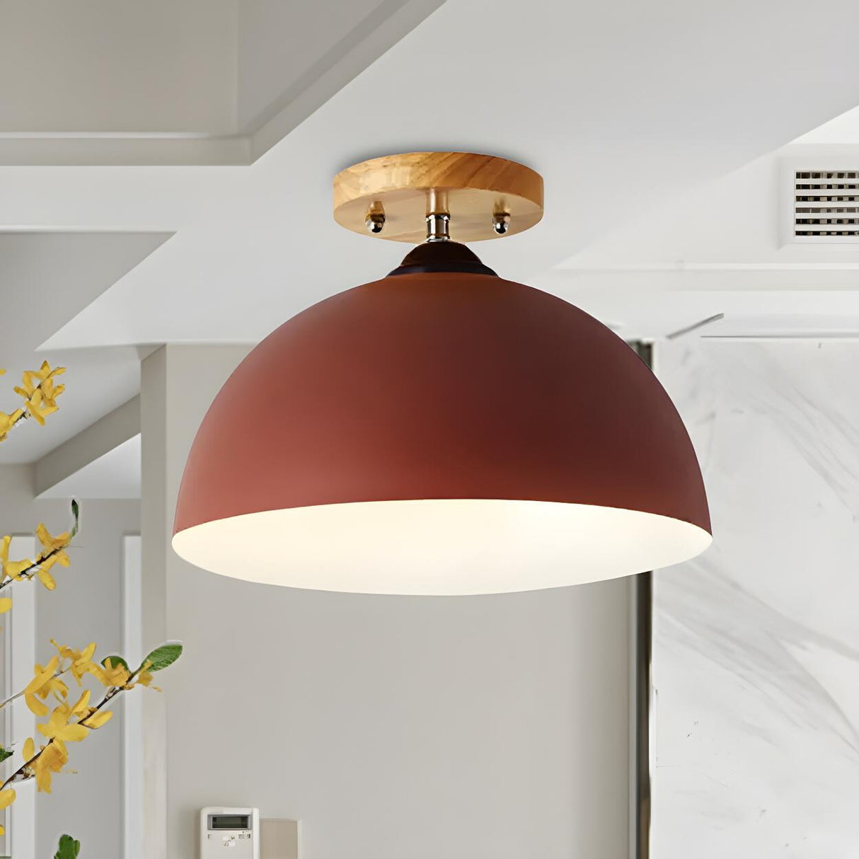 Simple Mini Balcony Dome Semi-Flush Mount Ceiling Light Image - 17