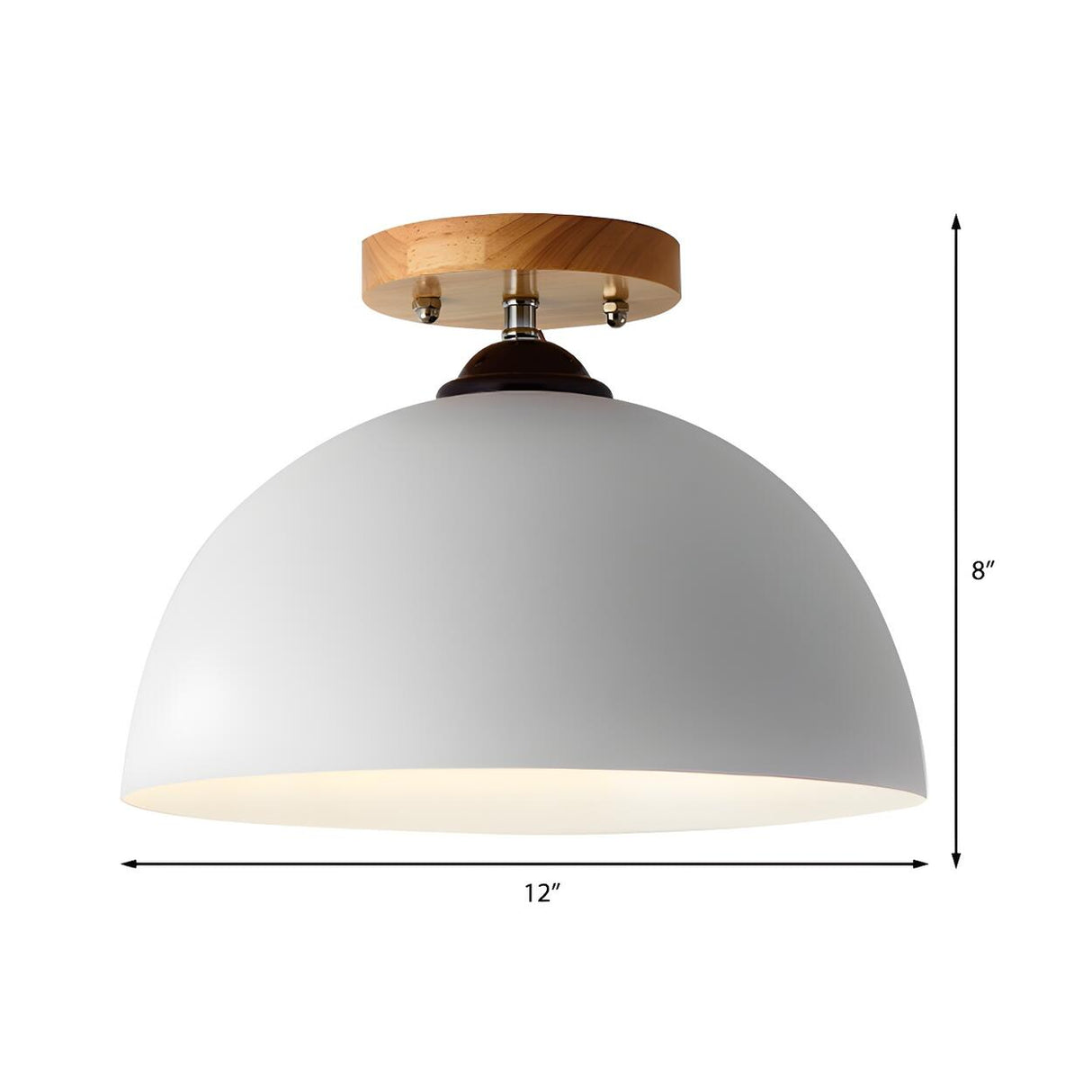 Simple Mini Balcony Dome Semi-Flush Mount Ceiling Light Image - 4