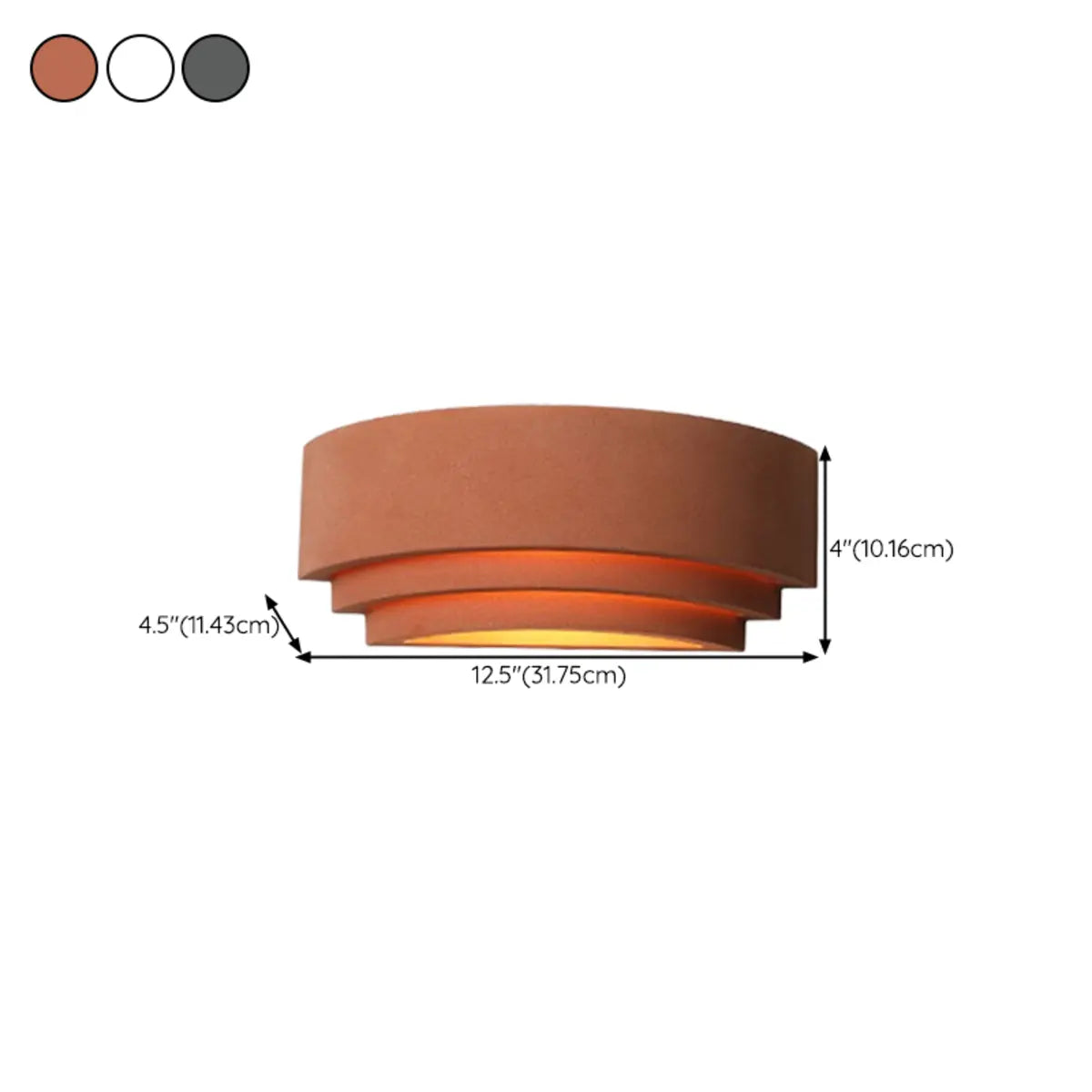 Simple Mini Concrete Multi-Tier Arch Wall Light Grey