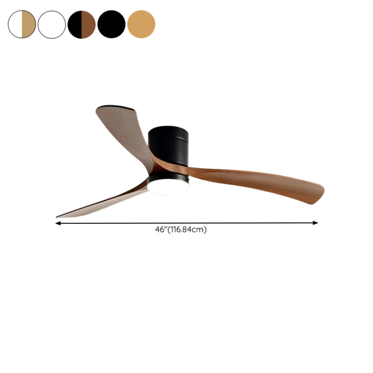 Simple Modern 3 Blade Dimming Wood Ceiling Fan Light Image - 22