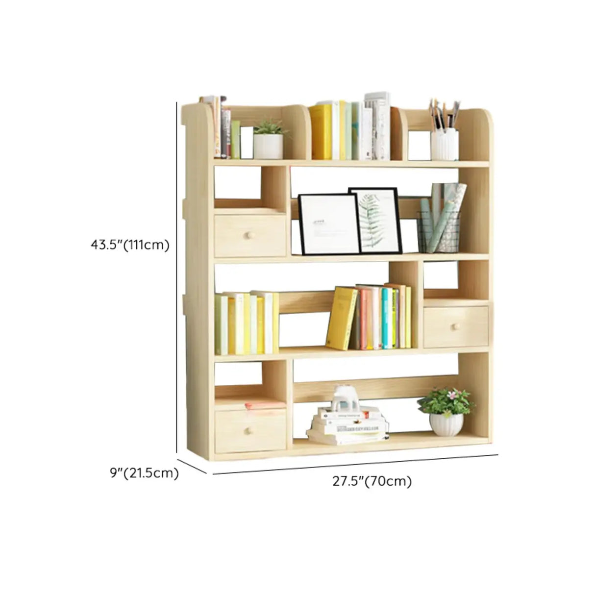Simple Modern Desktop Wood Grain Storage Bookshelf Image - 71