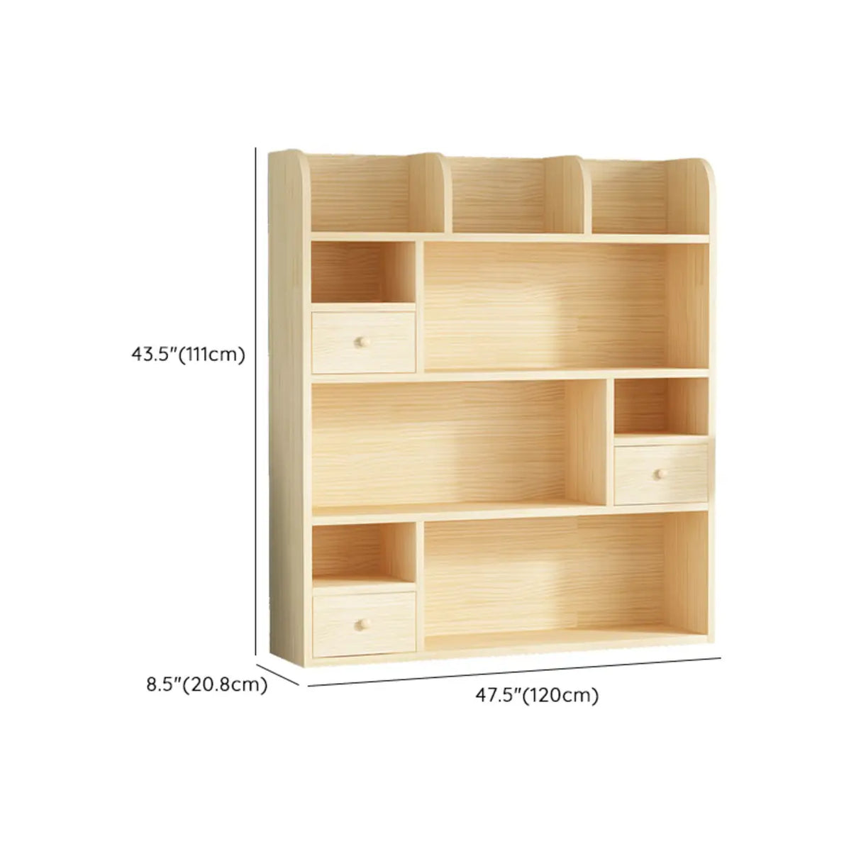 Simple Modern Desktop Wood Grain Storage Bookshelf Image - 78