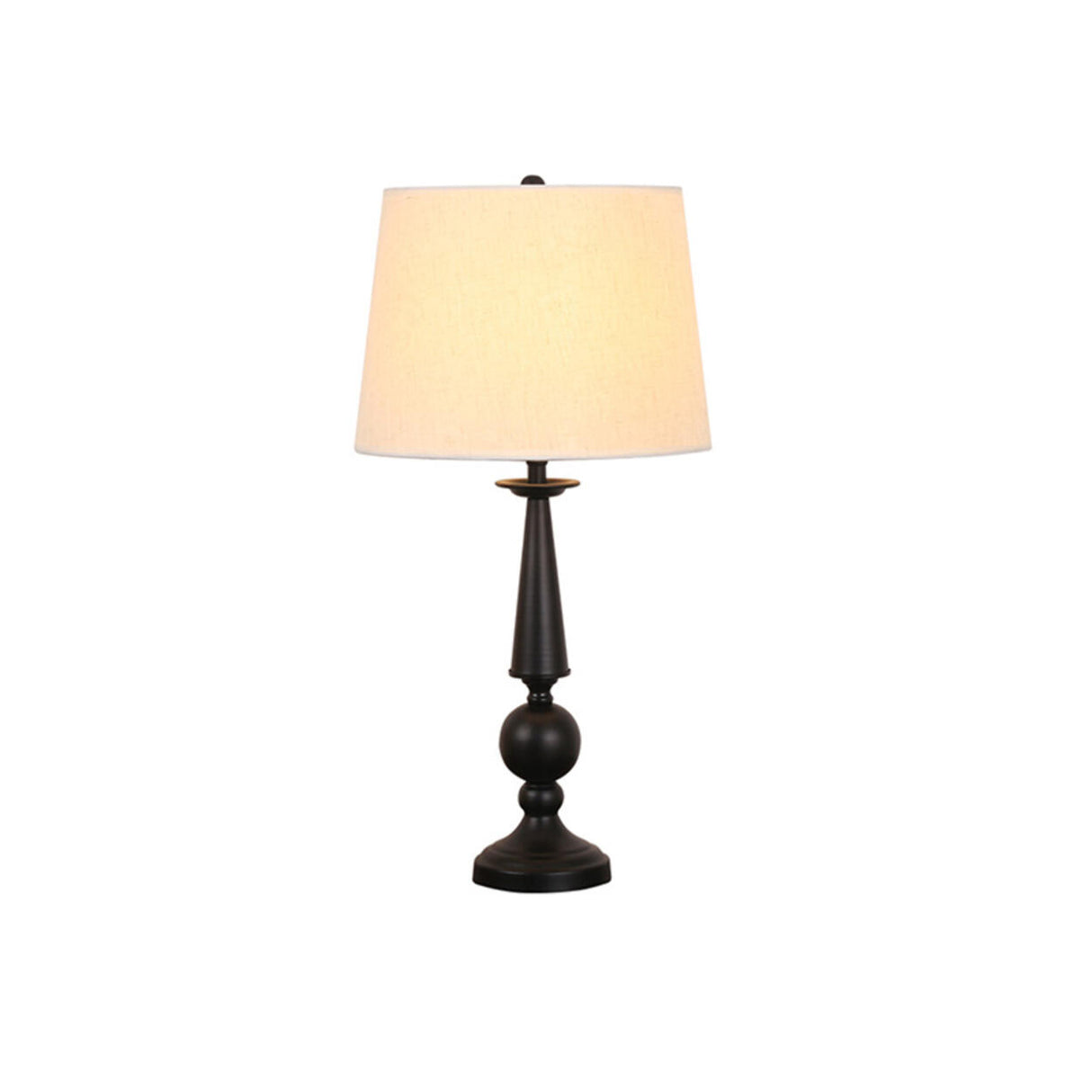 Simple Modern Style Black Lamp Post Geometric Table Lamp Image - 5