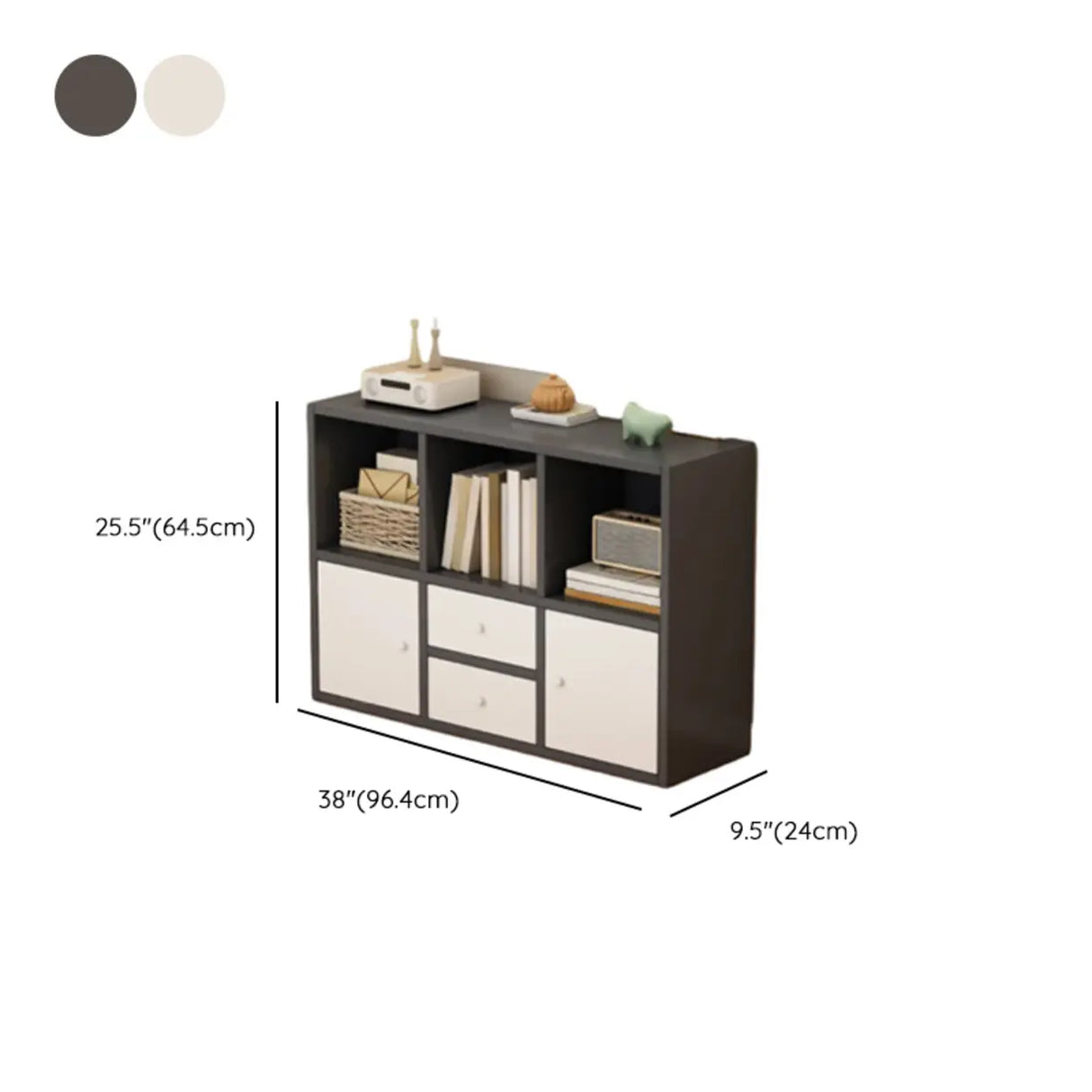 Simple Modular Drawers Wood Cube Short Bookcase Image - 22