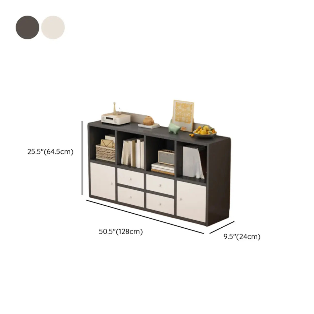 Simple Modular Drawers Wood Cube Short Bookcase Image - 23