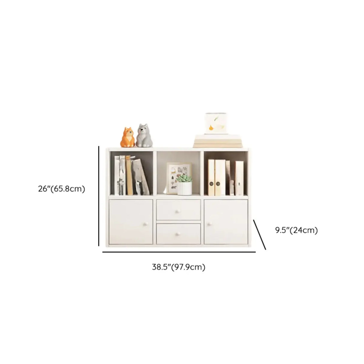 Simple Modular Drawers Wood Cube Short Bookcase Image - 26