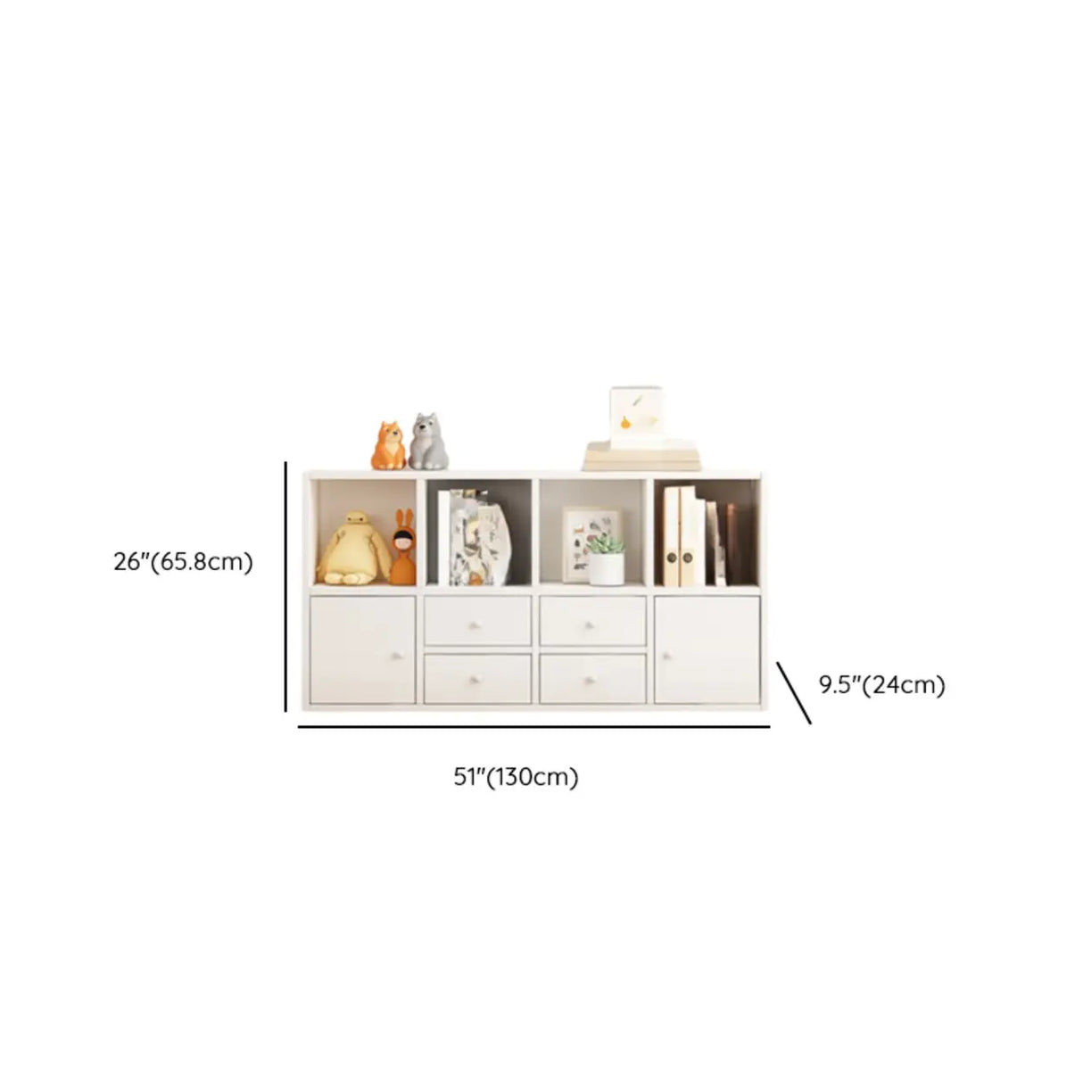 Simple Modular Drawers Wood Cube Short Bookcase Image - 27