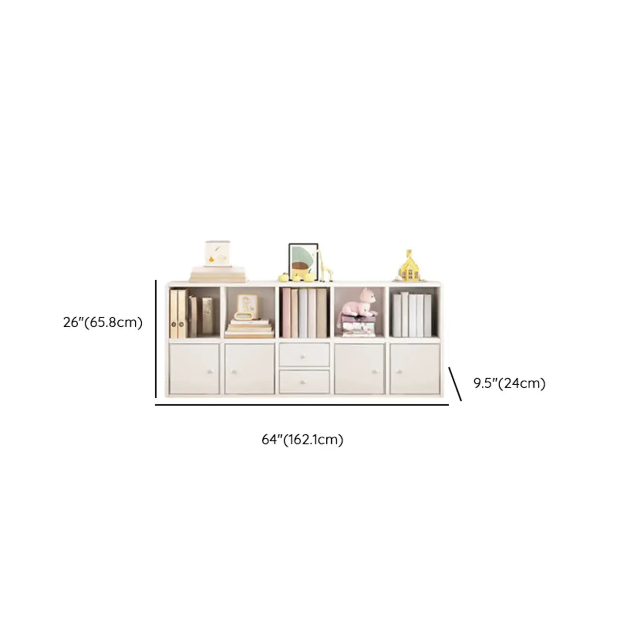 Simple Modular Drawers Wood Cube Short Bookcase Image - 28