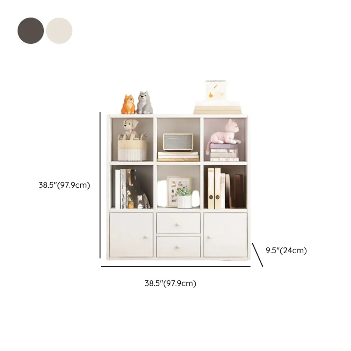 Simple Modular Drawers Wood Cube Short Bookcase Image - 29