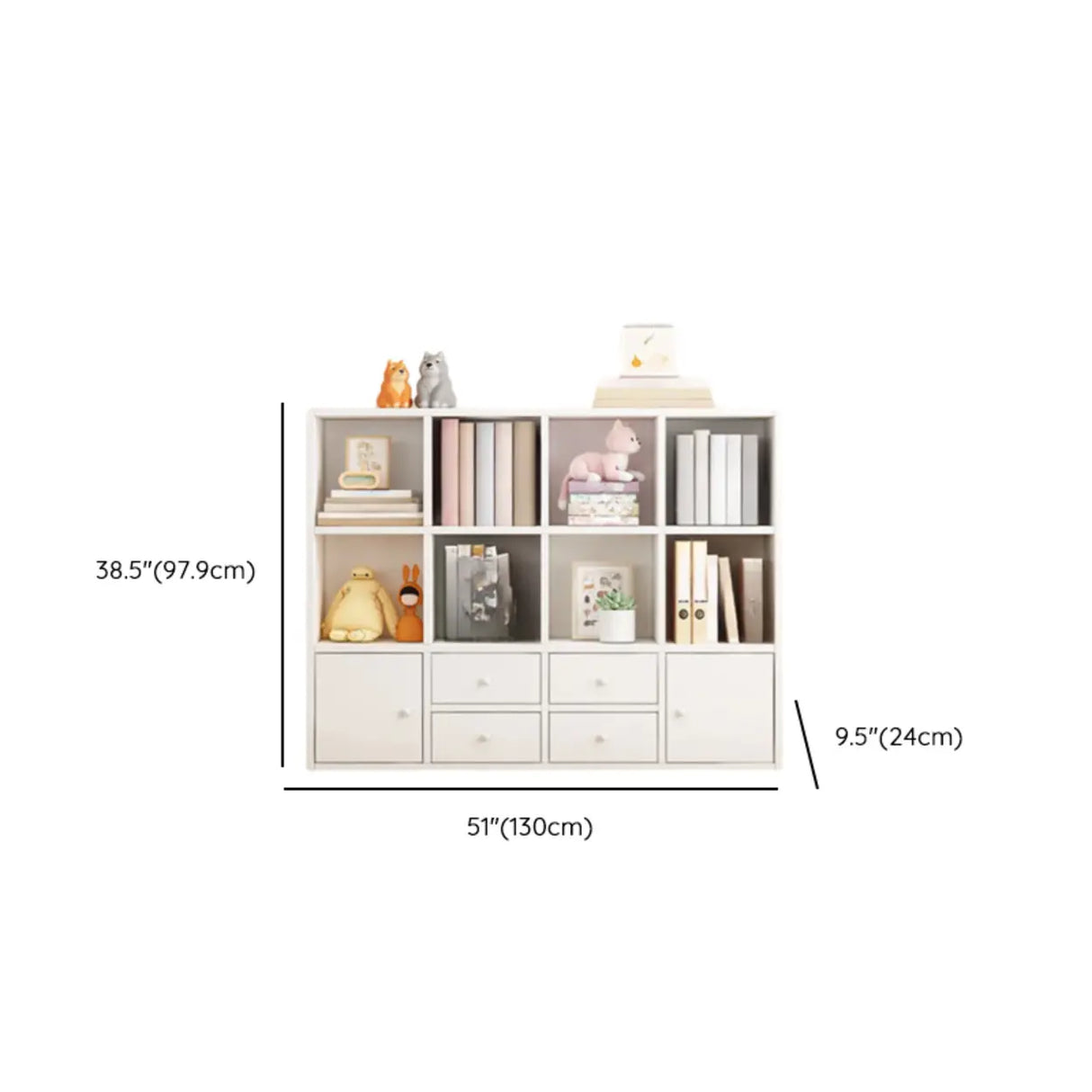 Simple Modular Drawers Wood Cube Short Bookcase Image - 30