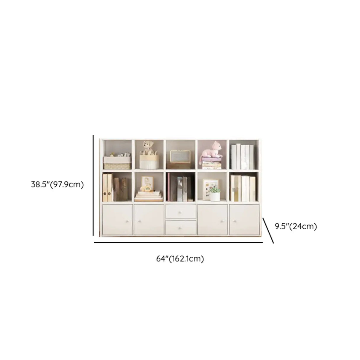 Simple Modular Drawers Wood Cube Short Bookcase Image - 31