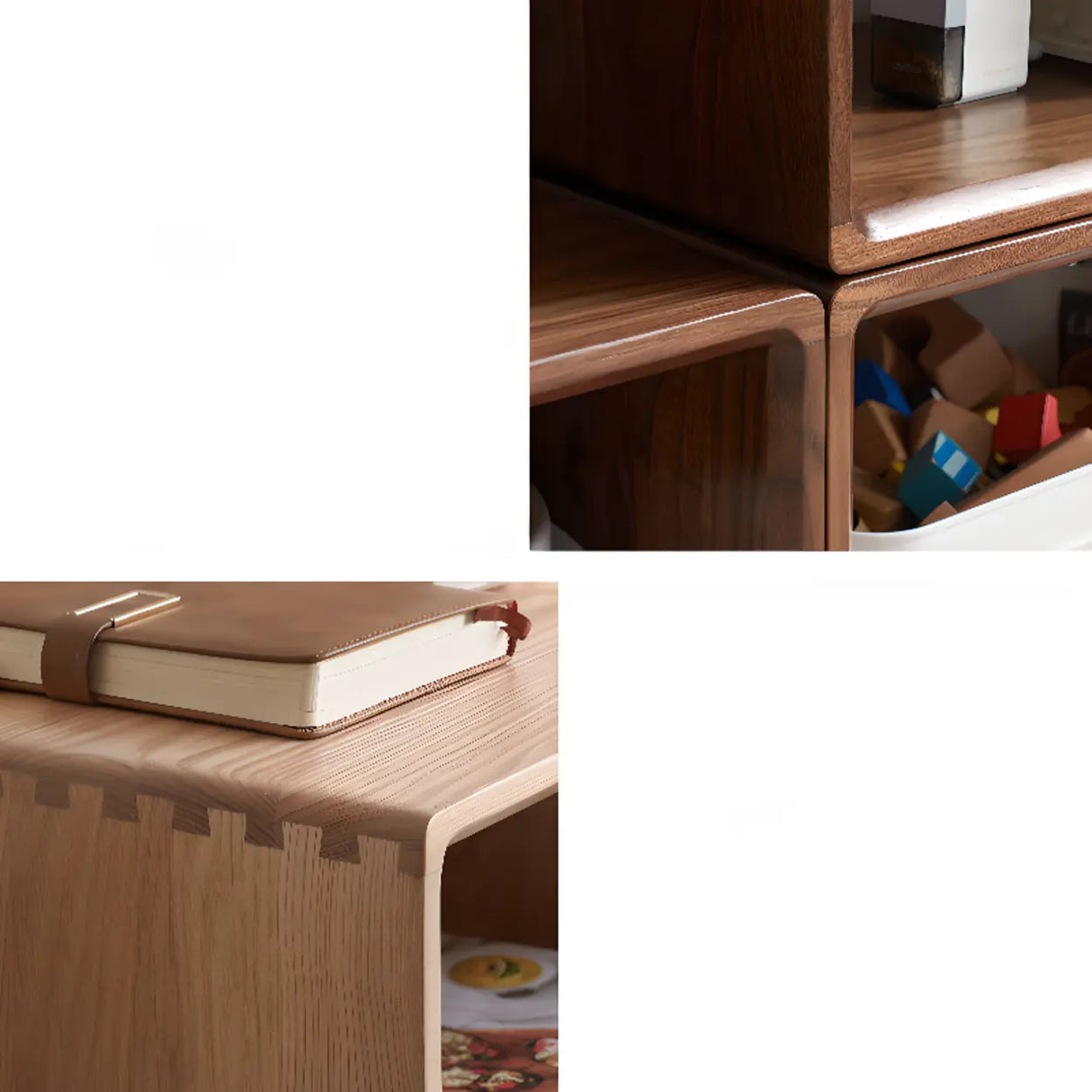 Simple Modular Wooden Cube Open Back Storage Bookcase Image - 9