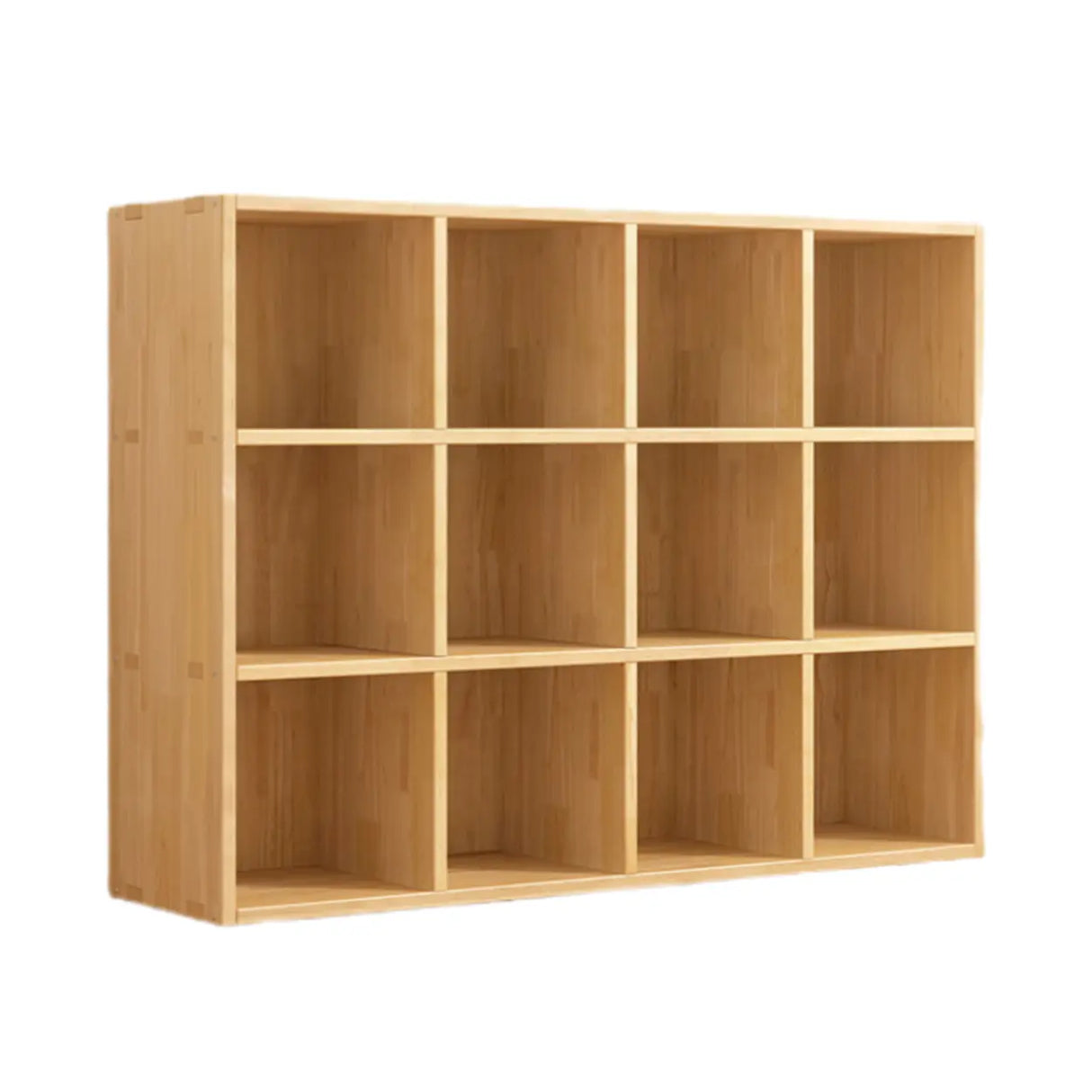 Simple Natural Finish Wood Rectangular Display Bookcase Image - 10