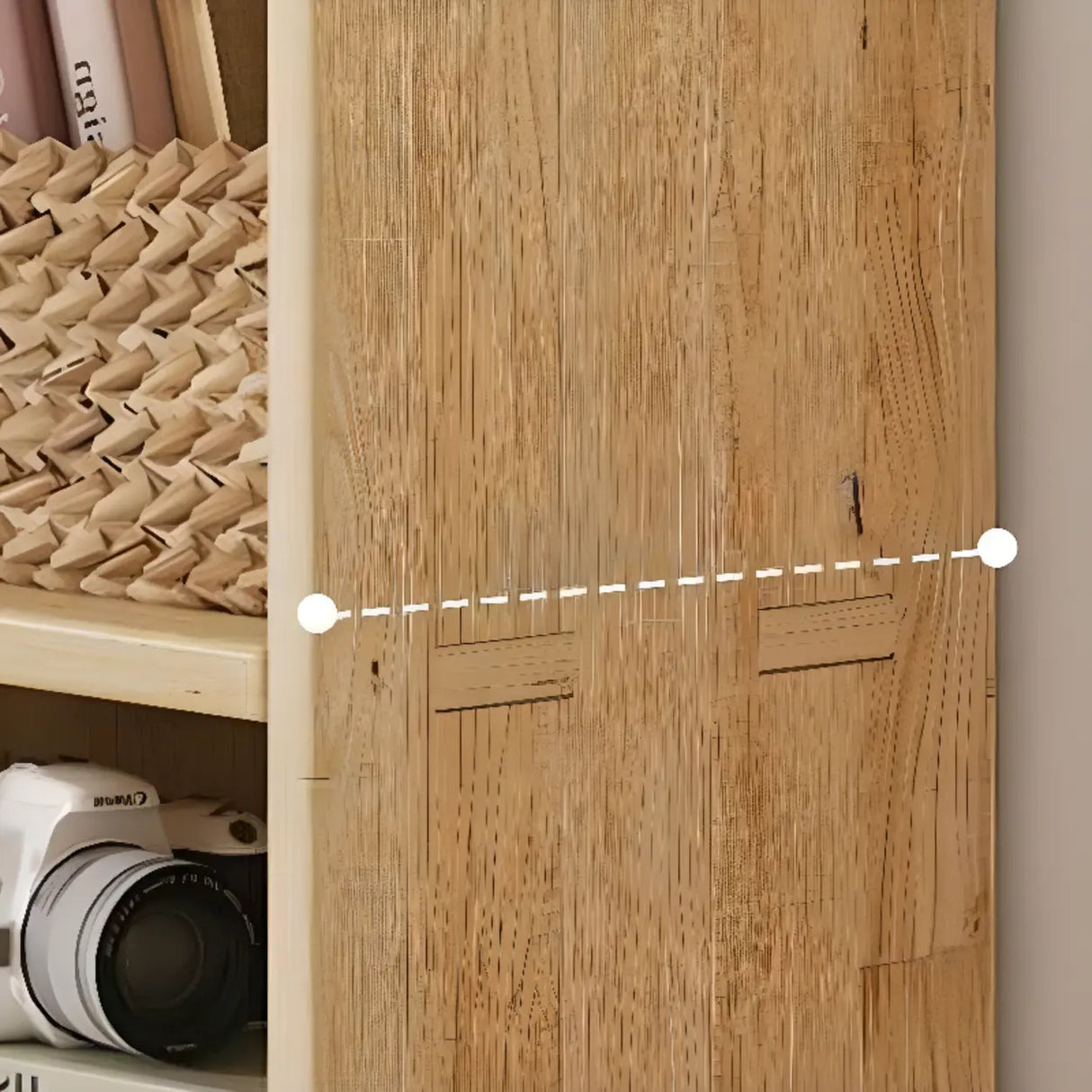 Simple Natural Finish Wood Rectangular Display Bookcase Image - 12