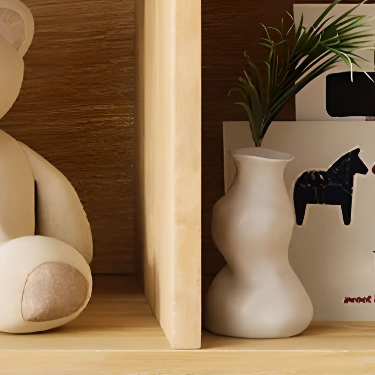 Simple Natural Finish Wood Rectangular Display Bookcase Image - 14